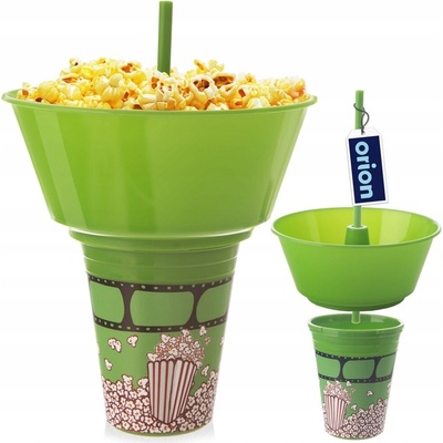 Orion Pohár na pitie s miskou na popcorn zelený 550 ml
