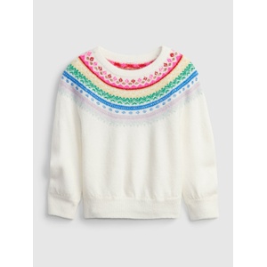 GAP Бебешки плетен пуловер със щампа GAP GAP | Byal | Момичешки | 92