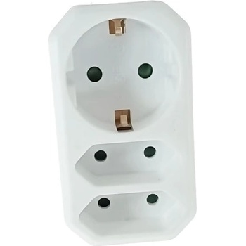 BlackBird Мрежов контакт 250V, Макс: 3500W 1x16A/250V + 2x2.5A/250V GZB01/02 Защита от деца, бял BH1617 (BH1617)