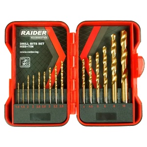 Raider Свредла за метал Ø 1, 5-10 мм комплект 15 броя hss+tin raider
