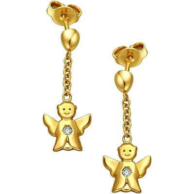 Zlaton Náušnice žluté zlato anděl se zirkonem 1.85g 2.3cm 001710911174