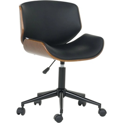 Bittel Работен стол Carmen 6409 - орех, до 130кг. макс тегло, кожа, прахово боядисана метална база, газов механизъм, газов амортисьор, черен (bt-3520067)