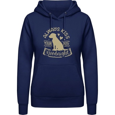 AWDis Hoodie mikina Design Always kiss your dog Oxfordská modrá – Zboží Dáma