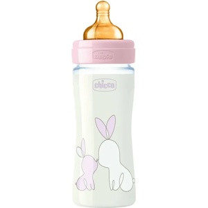 Chicco Стъклено шише Chicco - Original Touch, за момиче, 240 ml, 0м+ (N0265)
