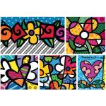 Bluebird Puzzle - Puzzle Britto - Collage: Hearts and Flowers - 1 500 piese