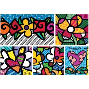 Bluebird Puzzle - Puzzle Britto - Collage: Hearts and Flowers - 1 500 piese