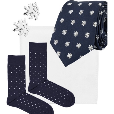 Bubibubi kravatová sada se lvy tmavomodrá – Zboží Dáma