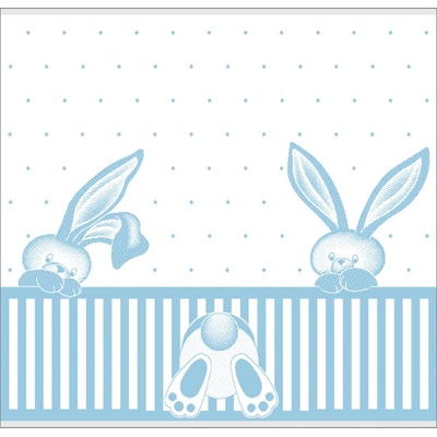 Veba dětská osuška Nora zajíčci modrá 104 x 104 cm – Zboží Dáma