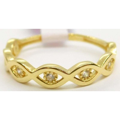 Klenoty Budín Dámský zlatý prsten se zirkony HK1225