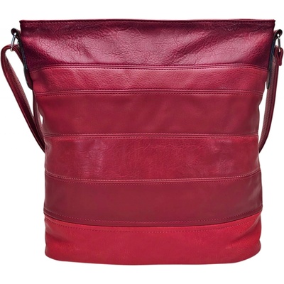 Velká vínová bordó crossbody kabelka s pruhy Valery