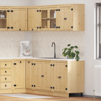 vidaXL За шкафове с рафт със съхранение 4 pcs Мед Солидно борово дърво (3392645)