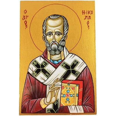 ГОЛЯМА РЪЧНО РИСУВАНА ИКОНА СВЕТИ НИКОЛАЙ ЧУДОТВОРЕЦ