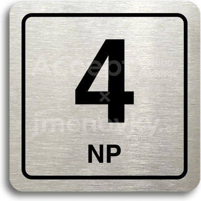 ACCEPT Piktogram 4 NP - stříbrná tabulka - černý tisk