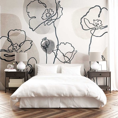 Decono Фототапет Цветя в Бежово