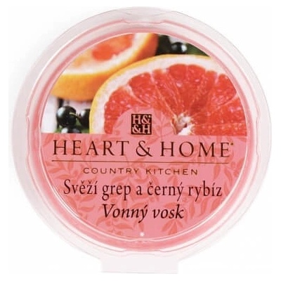 Heart & Home sójový prírodný vonný vosk Svieži grep a Čierne ríbezle 27 g