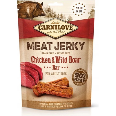 CARNILOVE Dog Jerky Пиле и Диво Свинско Бар 100 г
