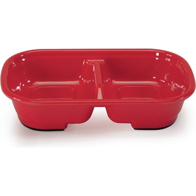 Camon Double rectangular heavy melamine bowl - Двойна правоъгълна тежка меламинова купа за вода и храна за кучета и котки, 300 мл