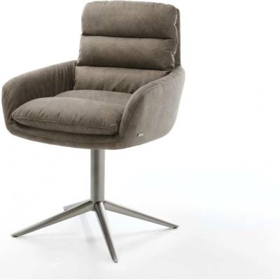 Delife Abelia-Flex s područkami mikrovlákno taupe vintage podnož ve tvaru kříže grafit