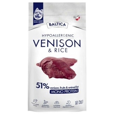 Baltica Nutraceutic Hypoallergenic Venison & rice XS/S 3 kg