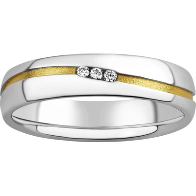 SILVEGO Snubní stříbrný prsten Sunny pozlacený žlutým zlatem s Brilliance Zirconia SHG8709RWGP