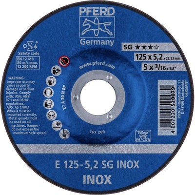Pferd E 125-5,2 Brúsny kotúč lomený 125 x 22.23 mm 62212523 10 ks