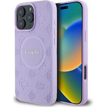 GUESS Калъф Guess Saffiano Peony Classic Logo MagSafe за iPhone 16 Pro Max - лилав (3666339328276)