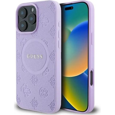 GUESS Калъф Guess Saffiano Peony Classic Logo MagSafe за iPhone 16 Pro Max - лилав (3666339328276)