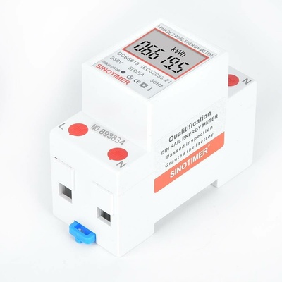 JEDNOFÁZOVÝ ELEKTROMĚR 5(80)A 2P 230V NA DIN LIŠTU
