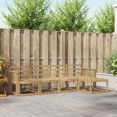 vidaXL Комплект дивани за открито 5 pcs Бяло 249 x 122, 5 x 73 см (3387483)