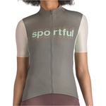 Sportful Дамска фланелка с къс ръкав за колоездене Sportful Women's Supergiara Logo Jersey Cycling jersey - Gun Metal / Pink - размер XXL (156-2556-0116)