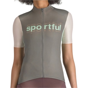 Sportful Фланелка с къс ръкав за колоездене Sportful Women's Supergiara Logo Jersey Cycling jersey - Gun Metal / Pink - размер XXL (156-2556-0116)