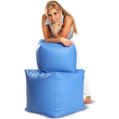 Ecopuf Taburetka - CUBE - S ekokoža E10 - Modrá
