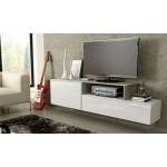 Cama meble Cama ТВ шкаф SIGMA 3 180 бяло/бял гланц + дъб сонома (SIGMA3 BI/BI+S)
