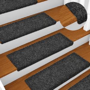 vidaXL Изтривалки за стълби, самозалепващи се, 15 бр. , 65x21x4 см, сиви, с правоъгълен кант