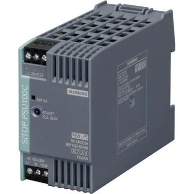 Siemens SITOP PSU100C 24 V/2,5 A sieťový zdroj na montážnu lištu (DIN lištu), 24 V/DC, 2.5 A, 60 W, výstupy 1 x