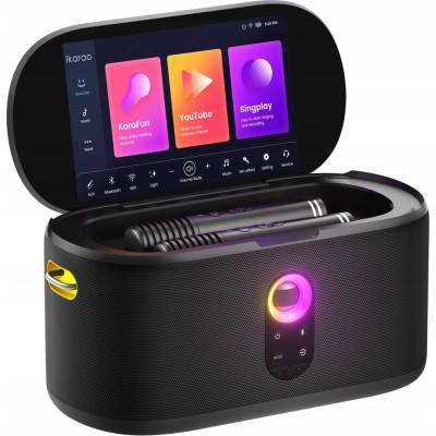 Přenosný karaoke systém Ikarao Shell S1 černý s mikrofonem Bluetooth