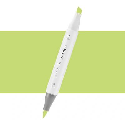 Lihová fixa OHUHU oboustranná Brush & Chisel, Yellow Green (GY4)