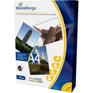 MediaRange Фотохартия MEDIARANGE GLOSSY, A4, гланцирана, 135 g/m2, 100 листа (MRINK107)