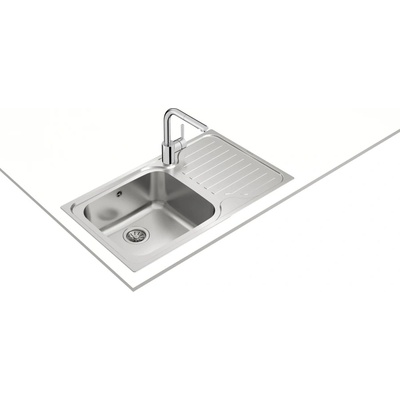 Teka Super bowl 1c 1e max ГЛАДКА ДЯСНА Иноксова мивка за вграждане, гладка, десен отцедник, за шкаф със светъл отвор 60 см (М.544.1Д)