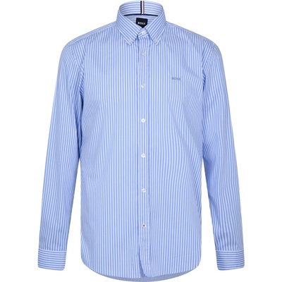 HUGO BOSS Риза с дълъг ръкав Boss Men's Roan BD Striped Long Sleeve Shirt - Lt Pas Blue 450