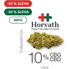 Horvath Swiss Cannabis 10% CBG + 10% CBD olej Fullspektrum 10 ml