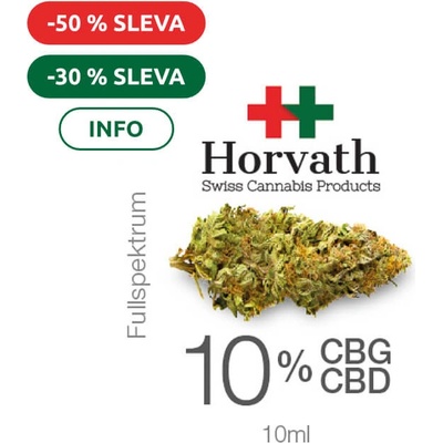 Horvath Swiss Cannabis 10% CBG + 10% CBD olej Fullspektrum 10 ml