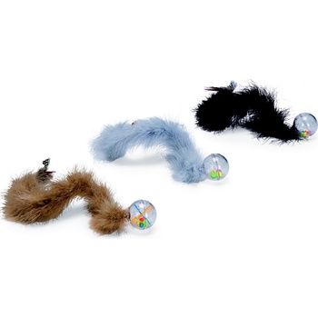 Karlie Cat Lopta s hrkálkou a pierkovým chvostom 45 cm