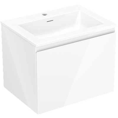 Mexen Orio шкаф за баня 60 см с мивка Otis, 1 чекмедже, бял гланц - 91A10-06047-1-BF00-W18M00 (91A10-06047-1-BF00-W18M00)