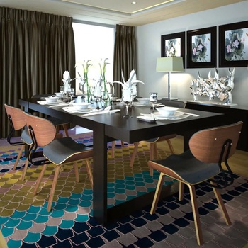 vidaXL Трапезни столове, 6 бр, извито дърво и изкуствена кожа (270551)