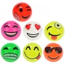 Míč 23cm smajlík asst 7 druhů v síťce
