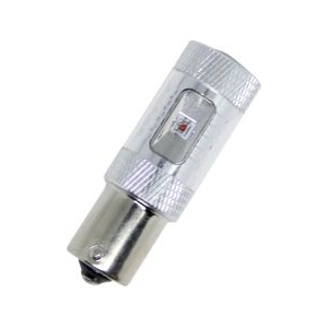 CarMart Диодна крушка ba15s с 6 х 5w cree диода и лупа единична светлина червена