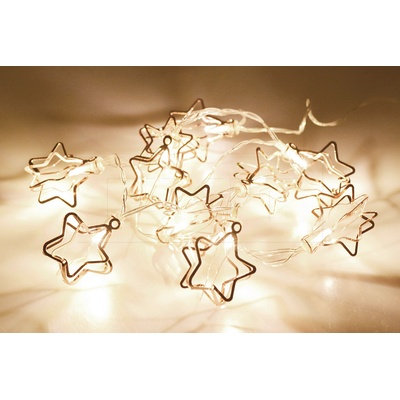 Svítící hvězdy na baterie DECORATIVE 10LED 125x4.5cm Měděné teplá bílá