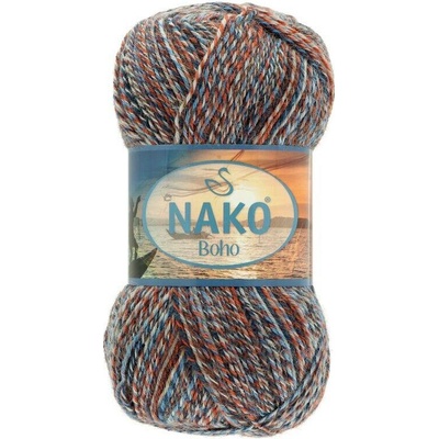 Nako Boho vzor 87718 modro-hnědo-rezavá