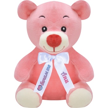 Image 1 of Плюшено мече с надписана панделка, розово, 15 см (1016-Н1)